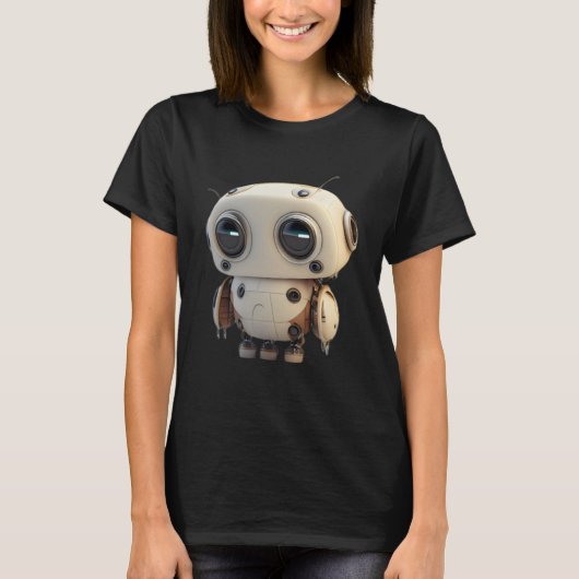 Kleiner süßer trauriger Roboter T-Shirt (Vorderseite)
