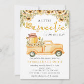 Kleiner Sweetie ist auf dem Weg HoneyBee Baby Dusc Einladung (Vorderseite)