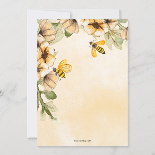 Kleiner Sweetie ist auf dem Weg HoneyBee Baby Dusc Einladung (Rückseite)