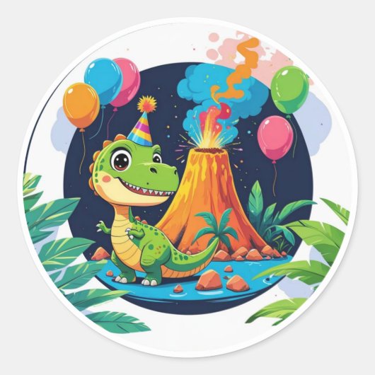 Kleiner T-Rex-Aufkleber Runder Aufkleber (Vorderseite)