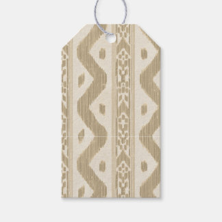 Kleiner Tan-Ikat auf Creme Geschenkanhänger