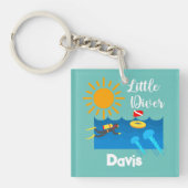 Kleiner Taucher mit Jelly Fish - Acrylfisch Schlüs Schlüsselanhänger (Vorderseite)