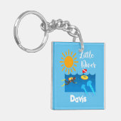 Kleiner Taucher mit Jelly Fish - Acrylfisch Schlüs Schlüsselanhänger (Vorderseite links)