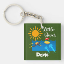 Kleiner Taucher mit Jelly Fish - Acrylfisch Schlüs