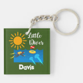 Kleiner Taucher mit Jelly Fish - Acrylfisch Schlüs Schlüsselanhänger (Rückseite)