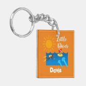 Kleiner Taucher mit Jelly Fish - Acrylfisch Schlüs Schlüsselanhänger (Vorderseite links)