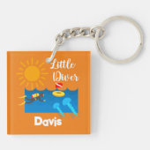 Kleiner Taucher mit Jelly Fish - Acrylfisch Schlüs Schlüsselanhänger (Rückseite)