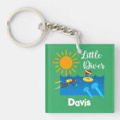 Kleiner Taucher mit Jelly Fish - Acrylfisch Schlüs Schlüsselanhänger (Vorderseite)