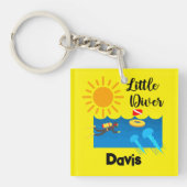 Kleiner Taucher mit Jelly Fish - Acrylfisch Schlüs Schlüsselanhänger (Vorderseite)