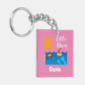 Kleiner Taucher mit Jelly Fish - Acrylfisch Schlüs Schlüsselanhänger (Vorderseite links)