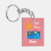 Kleiner Taucher mit Jelly Fish - Acrylfisch Schlüs Schlüsselanhänger (Vorderseite links)