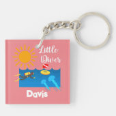 Kleiner Taucher mit Jelly Fish - Acrylfisch Schlüs Schlüsselanhänger (Rückseite)