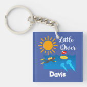 Kleiner Taucher mit Jelly Fish - Acrylfisch Schlüs Schlüsselanhänger (Vorderseite)