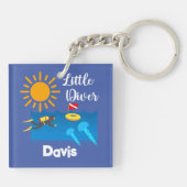 Kleiner Taucher mit Jelly Fish - Acrylfisch Schlüs Schlüsselanhänger (Rückseite)