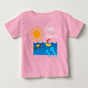 Kleiner Taucher mit Jelly Fish - Baby Fine Jersey Baby T-shirt