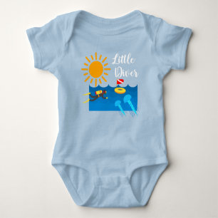 Kleiner Taucher mit Jelly Fish - Baby Jersey Bodys Baby Strampler