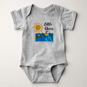Kleiner Taucher mit Jelly Fish - Baby Jersey Bodys Strampler