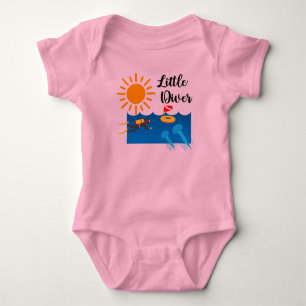 Kleiner Taucher mit Jelly Fish - Baby Jersey Bodys Strampler