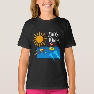 Kleiner Taucher mit Jelly Fish - Mädchen' Basic T- T-Shirt
