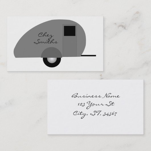 Kleiner Teardrop-Anhänger Thunder_Cove Visitenkarte (Vorne/Hinten)