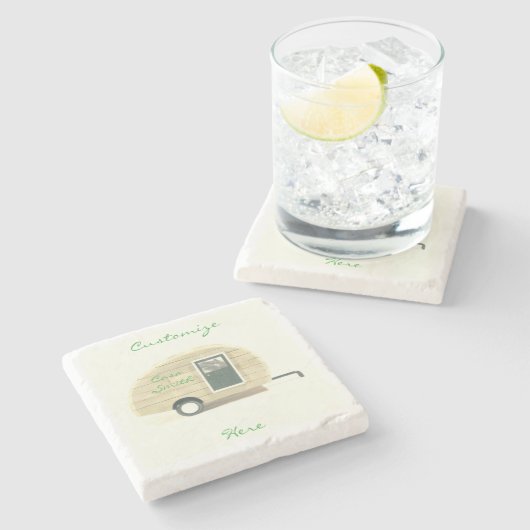 Kleiner Teardropreiseanhänger Thunder_Cove Steinuntersetzer (Seitenansicht)