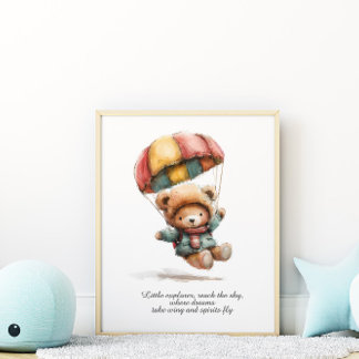 Kleiner Teddy Entdecker Kinderzimmer Poster