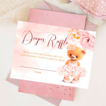 Kleiner Teddybär Blume Prinzessin Pink Aquarell