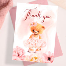 Kleiner Teddybär Blume Prinzessin Pink Aquarell