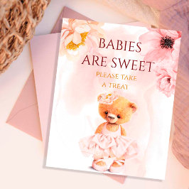 Kleiner Teddybär Blume Prinzessin Pink Aquarell Fotodruck