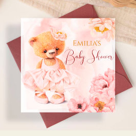 Kleiner Teddybär Blume Prinzessin Pink Aquarell Serviette
