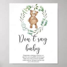 Kleiner Teddybär Sag kein Baby Poster