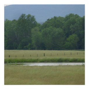 Kleiner Teich auf Ackerland Poster