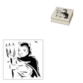 Kleiner Teufel Illustration Briefmarke Gummistempel (Stempel)