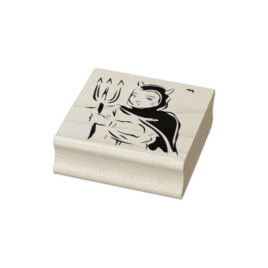 Kleiner Teufel Illustration Briefmarke Gummistempel (Stempel)