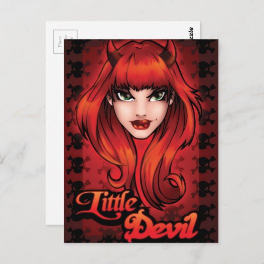 Kleiner Teufel Postkarte (Vorne/Hinten)