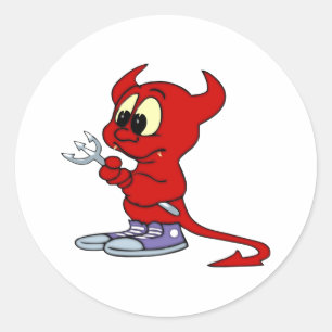 kleiner Teufel small devil Runder Aufkleber