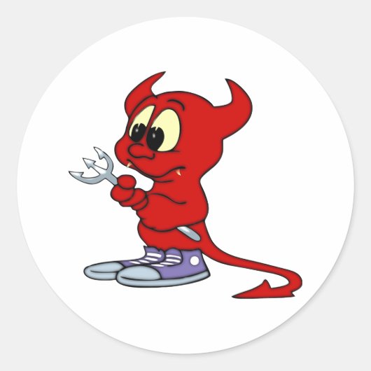 kleiner Teufel small devil Runder Aufkleber (Vorderseite)