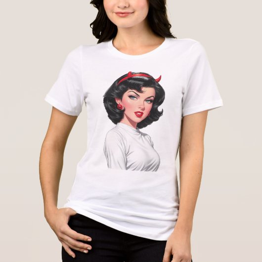 Kleiner Teufel Tri-Blend Shirt (Vorderseite)