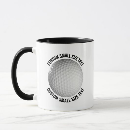 Kleiner Text BLACK Combo 11oz Individueller Golf Tasse (Links)