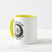 Kleiner Text GELB Combo 11oz Custom 8 Ball Tasse (Vorderseite Links)