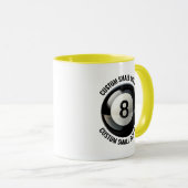 Kleiner Text GELB Combo 11oz Custom 8 Ball Tasse (VorderseiteRechts)