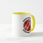 Kleiner Text GELB Combo 11oz Individueller Cricket Tasse (VorderseiteRechts)