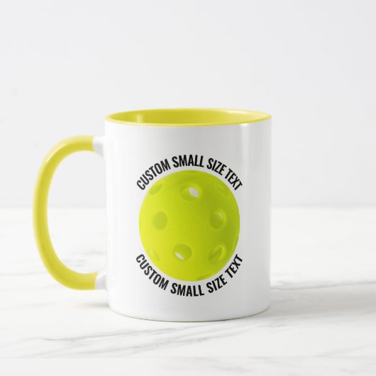 Kleiner Text GELB Combo 11oz Individueller Pickleb Tasse (Links)