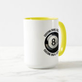 Kleiner Text GELB Combo 15oz Custom 8 Ball Tasse (VorderseiteRechts)