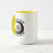 Kleiner Text GELB Combo 15oz Custom 8 Ball Tasse (Vorderseite Links)