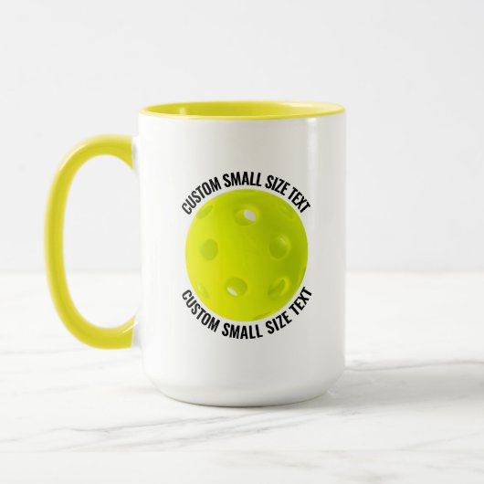 Kleiner Text GELB Combo 15oz Individueller Pickleb Tasse (Links)