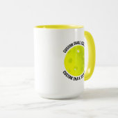 Kleiner Text GELB Combo 15oz Individueller Pickleb Tasse (VorderseiteRechts)