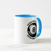 Kleiner Text HELLBLAU Combo 325ml Custom 8 Ball Tasse (VorderseiteRechts)