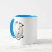Kleiner Text HELLBLAU Combo 325ml Custom Baseball Tasse (Vorderseite Links)