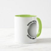 Kleiner Text LIME GRÜN Combo 11oz Custom Golf Tasse (VorderseiteRechts)